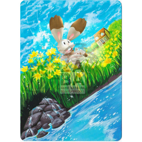 Bunnelby 97/119 Xy Phantom Forces Extended Art Custom Pokemon Card Textless Silver Holographic