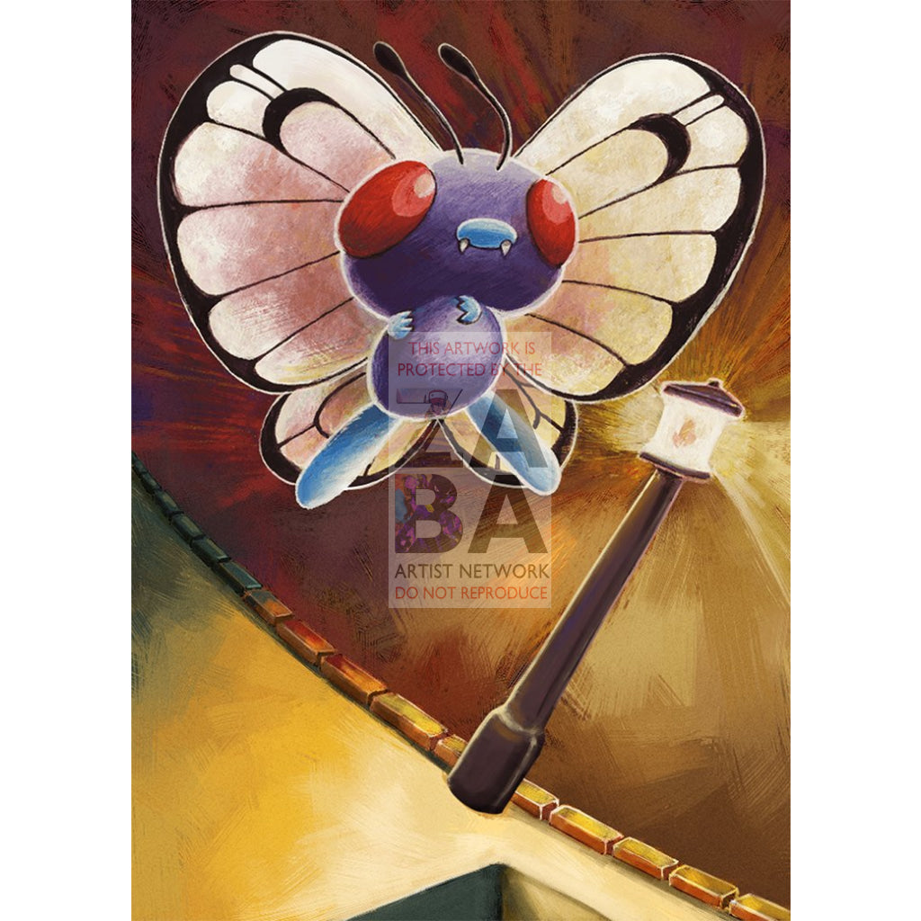 Butterfree 16/123 Heartgold & Soulsilver Extended Art Custom Pokemon Card Silver Foil / Textless