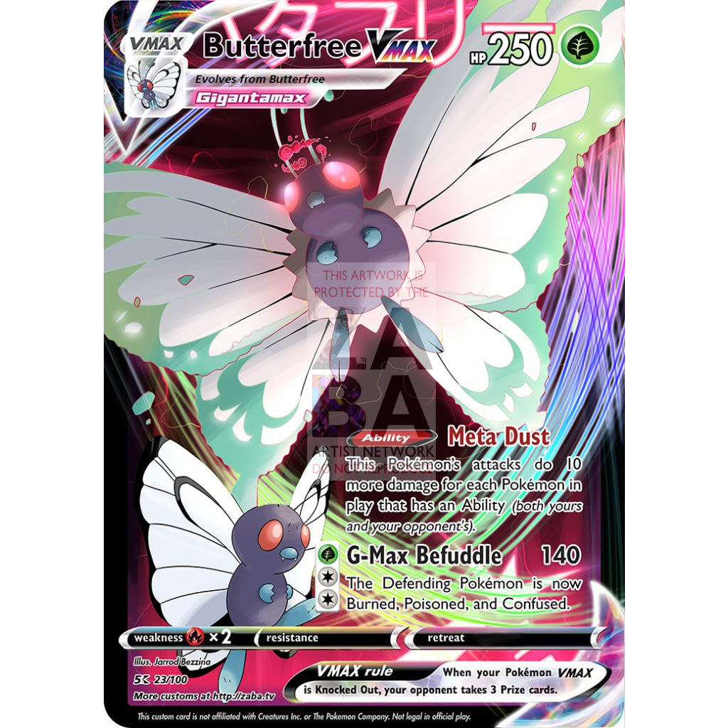 Butterfree Vmax Custom Pokemon Card Selective Holographic
