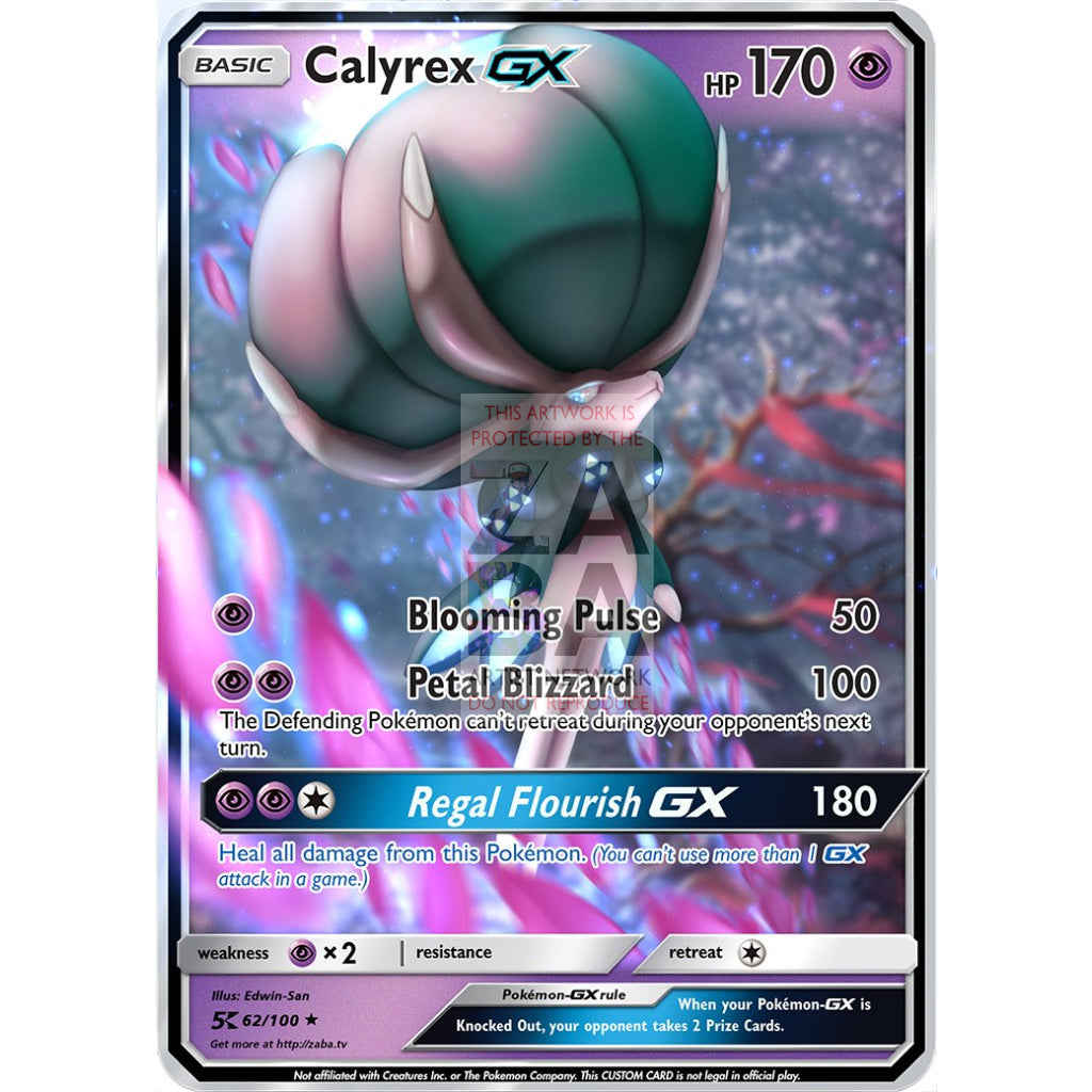 Calyrex Gx Custom Pokemon Card Silver Foil