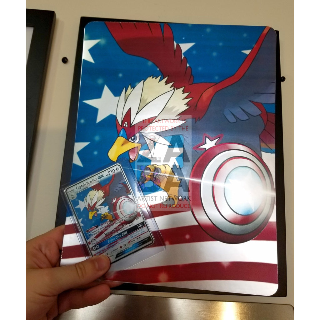 Captain Braviary 8X10.5 Holographic Poster + Custom Pokemon Card Gift Set