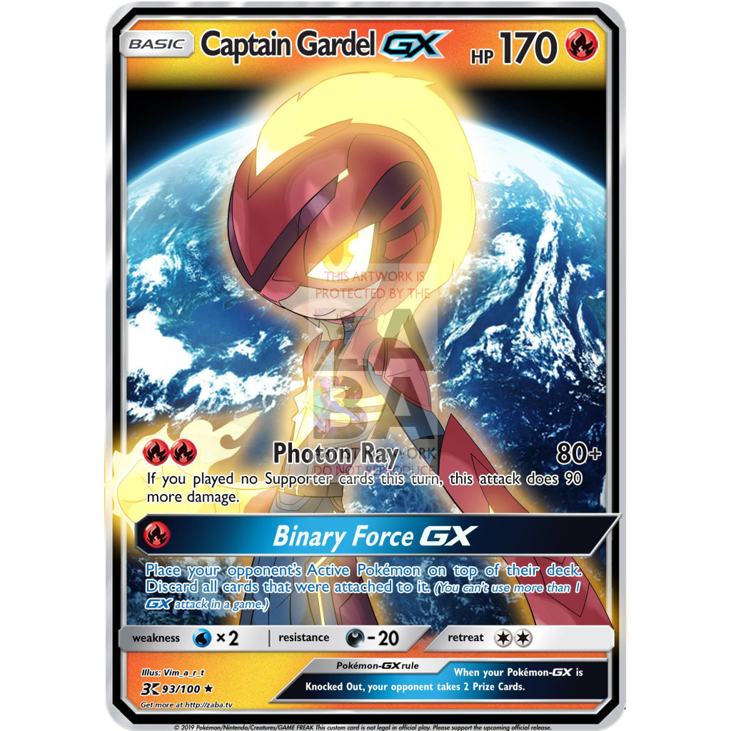 Captain Gardel GX Custom Pokemon Card - ZabaTV