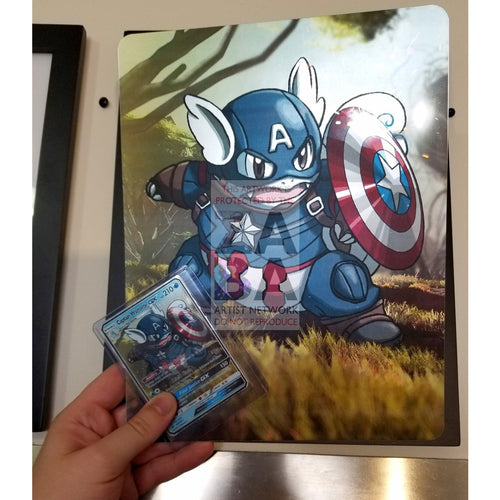 Captain Wartortle 8X10.5 Holographic Poster + Custom Pokemon Card Gift Set