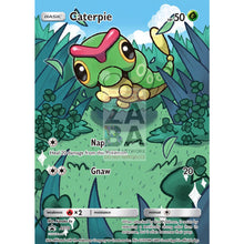 Caterpie 1/149 Sun & Moon Extended Art Custom Pokemon Card Silver Foil / Text
