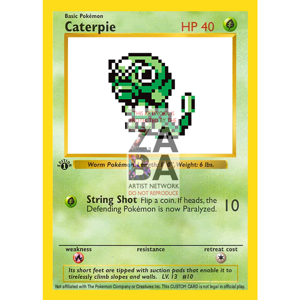 Caterpie Game Sprite Custom Pokemon Card - ZabaTV