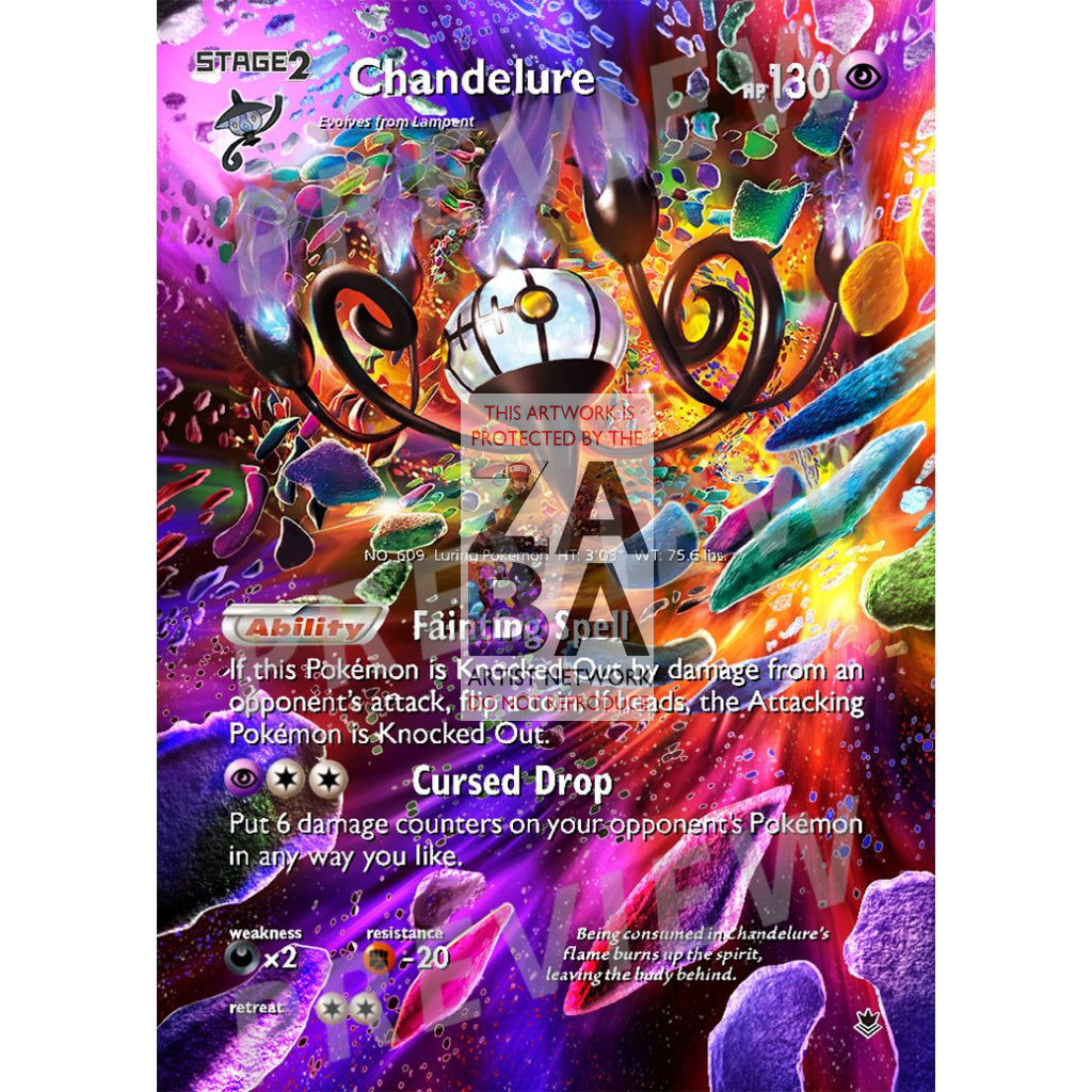 Chandelure 43/119 Phantom Forces Extended Art Custom Pokemon Card - ZabaTV