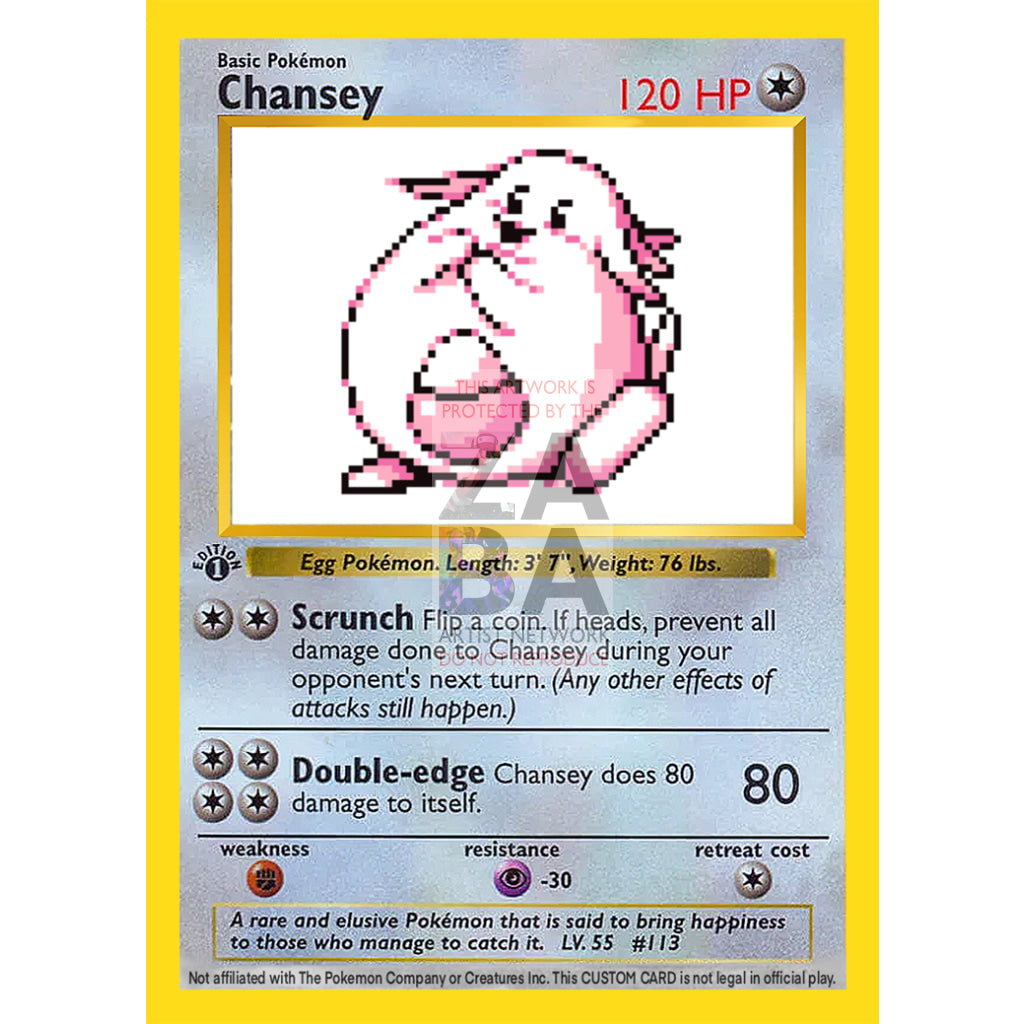 Chansey Game Sprite Custom Pokemon Card - ZabaTV