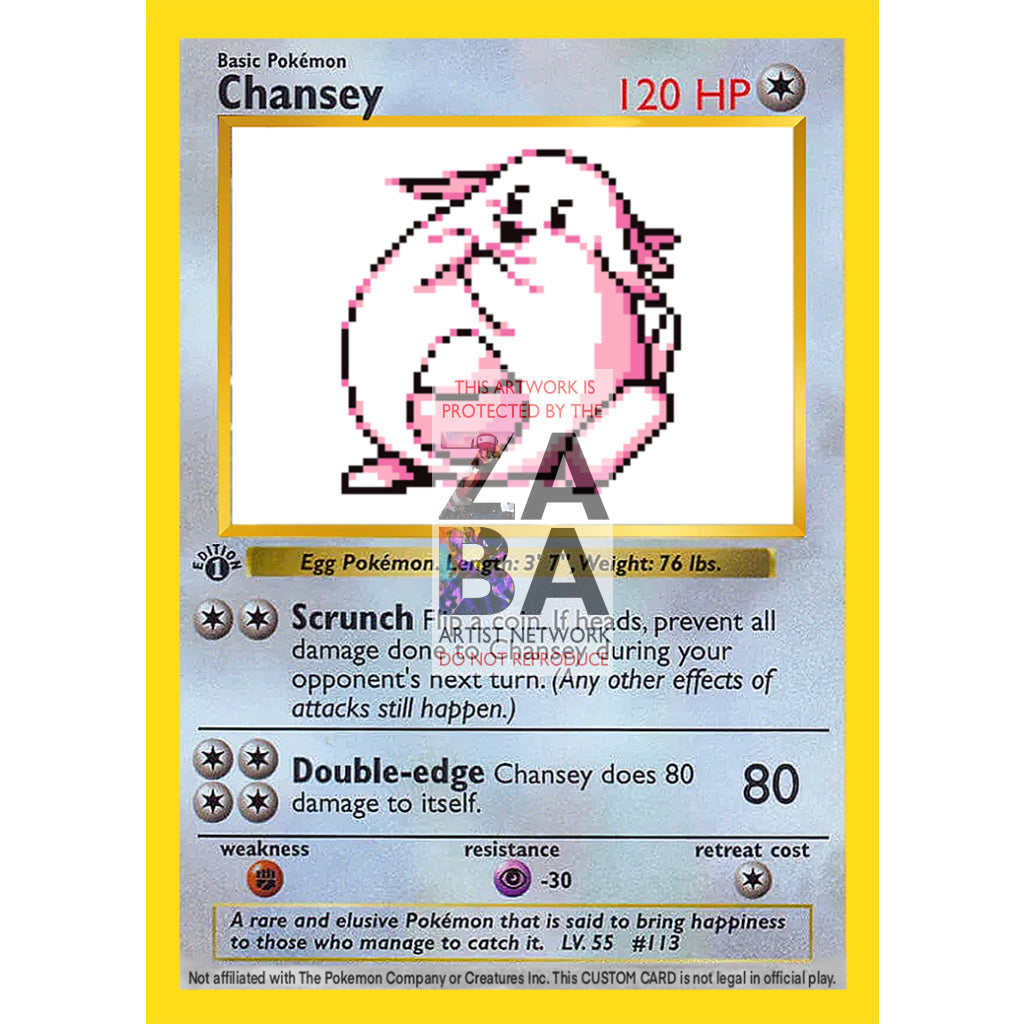 Chansey Game Sprite Custom Pokemon Card - ZabaTV