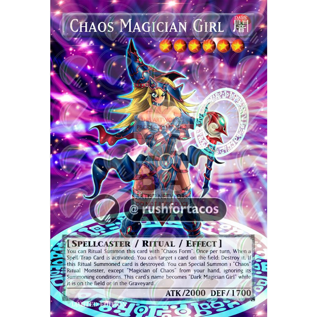 Chaos Magician Girl Full Art Orica - Custom Yu-Gi-Oh! Card Silver Holographic