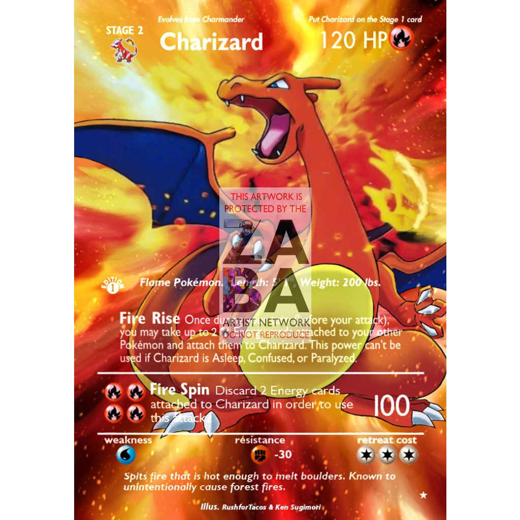 Charizard 006 (Japanese) Neo Discovery Extended Art Custom Pokemon Card - ZabaTV