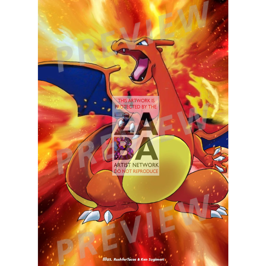 Charizard 006 (Japanese) Neo Discovery Extended Art Custom Pokemon Card - ZabaTV