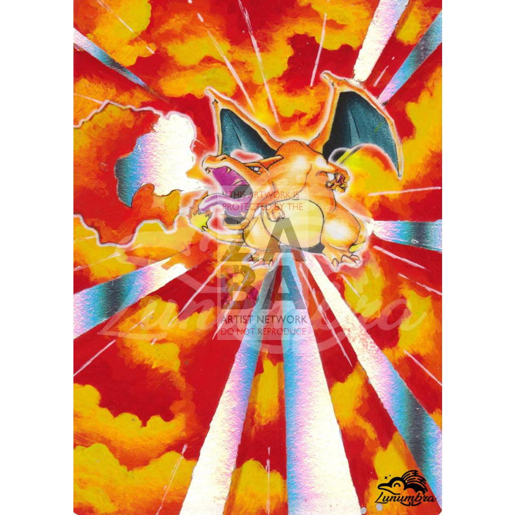 Charizard 11/108 Evolutions Extended Art Custom Pokemon Card Textless Silver Holographic