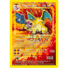 Charizard 4/102 Base Set (World First) Extended Art Custom Pokemon Card With Original Text - White