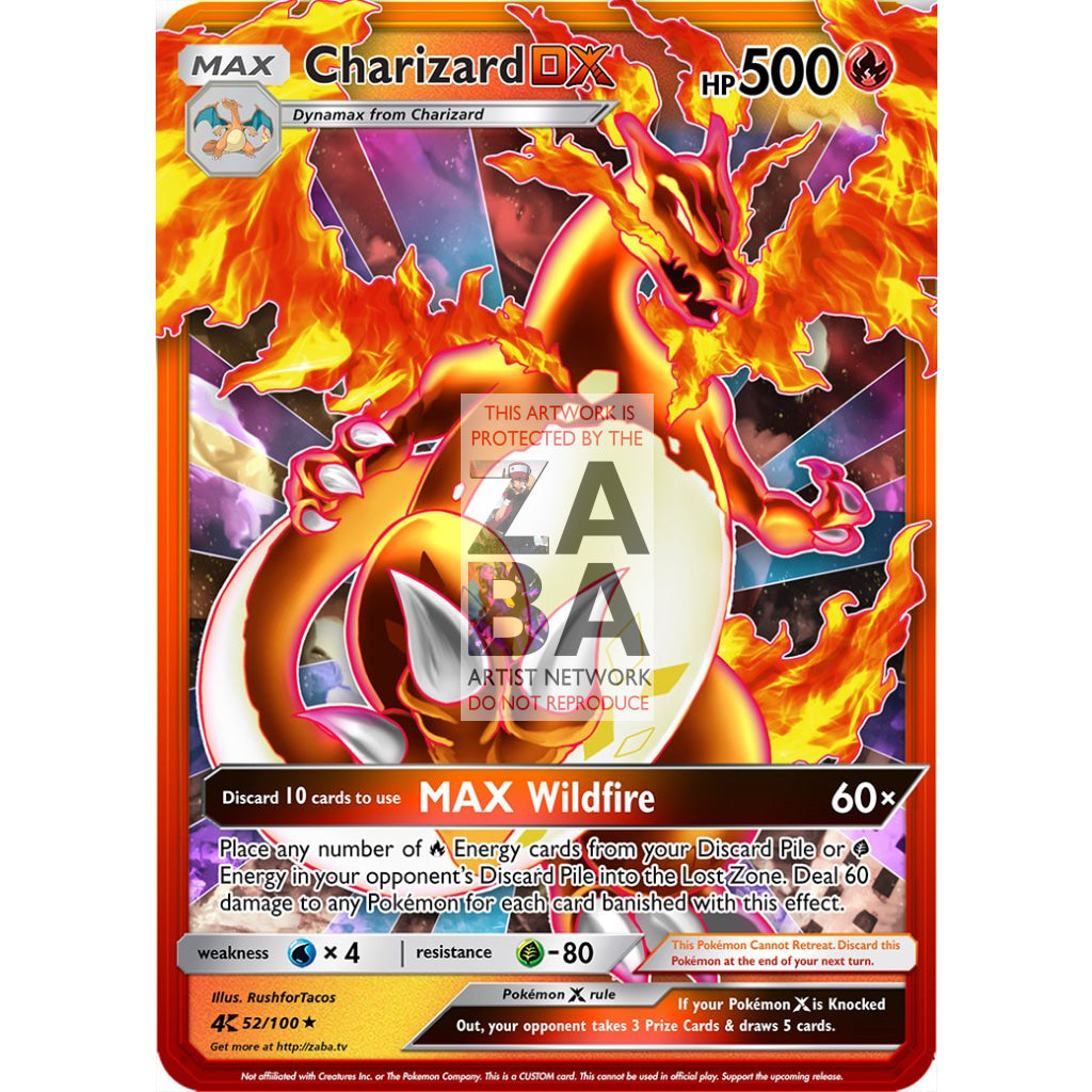 Charizard DX Extended Art Custom Pokemon Card - ZabaTV