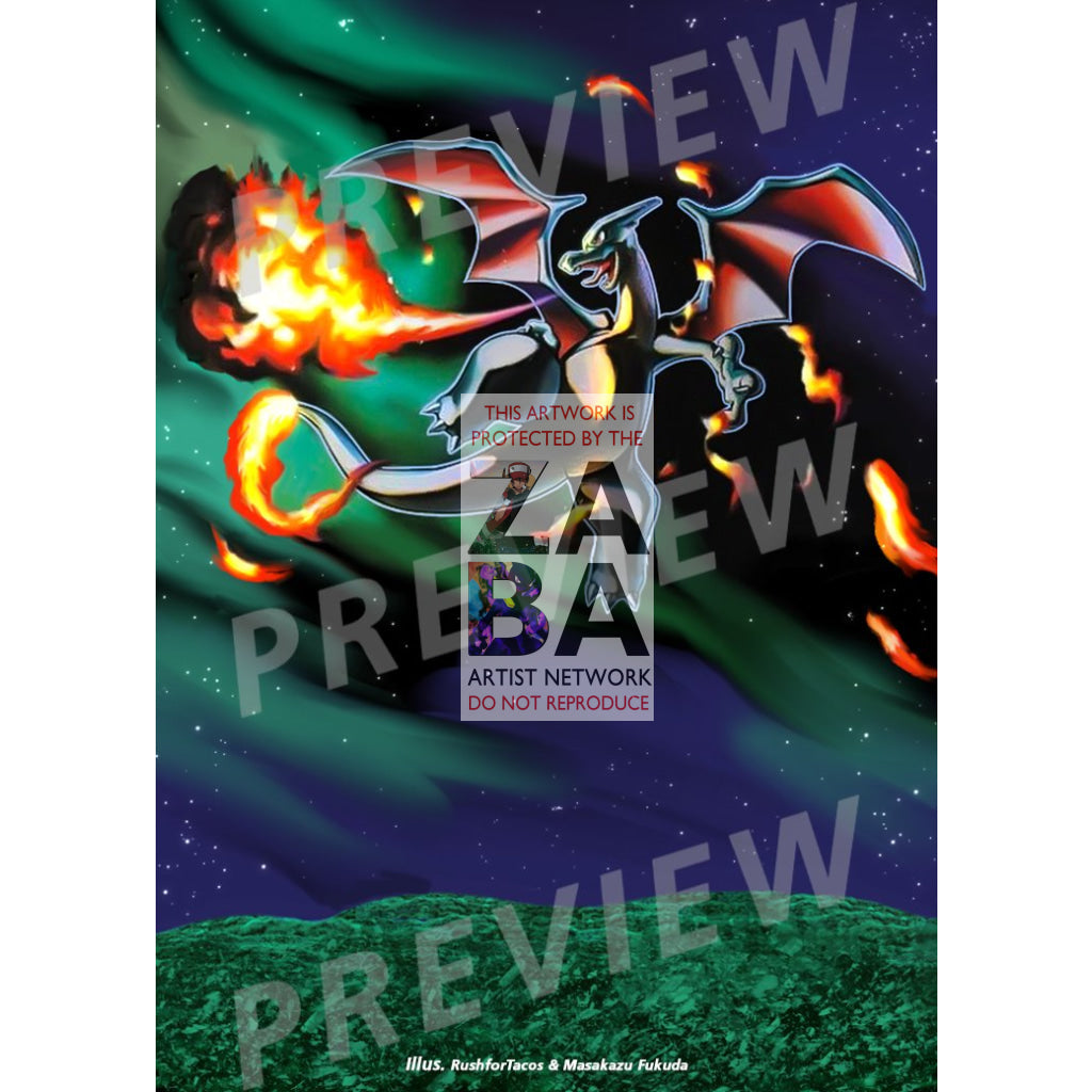 Charizard Gold Star (Delta Species) 100/101 EX Dragon Frontier Extended Art Custom Pokemon Card - ZabaTV