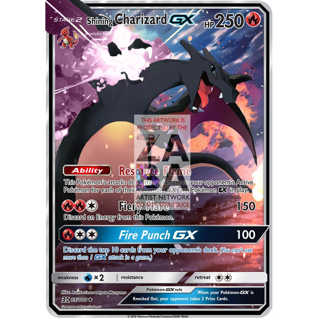 Charizard GX Extended Art Custom Pokemon Card - ZabaTV