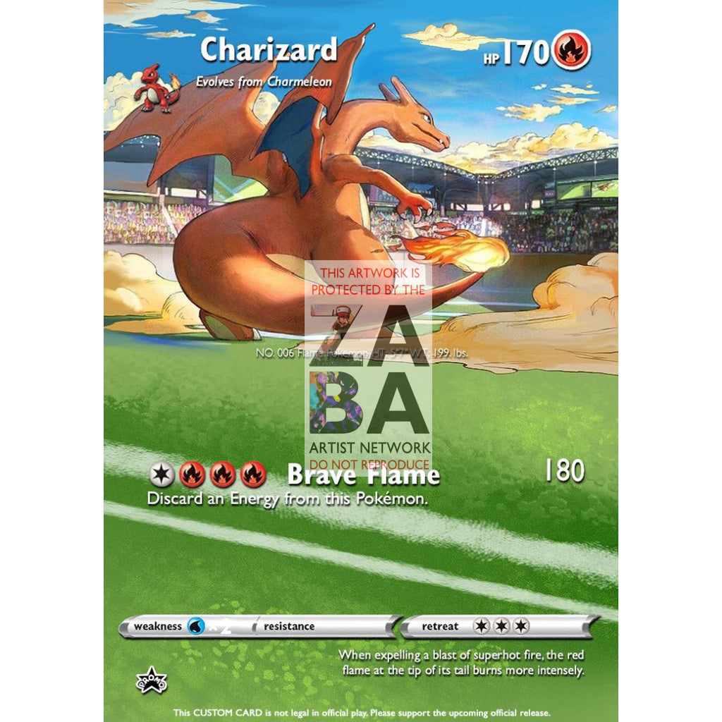 Charizard Japanese Promo 143 S-P Extended Art Custom Pokemon Card - ZabaTV