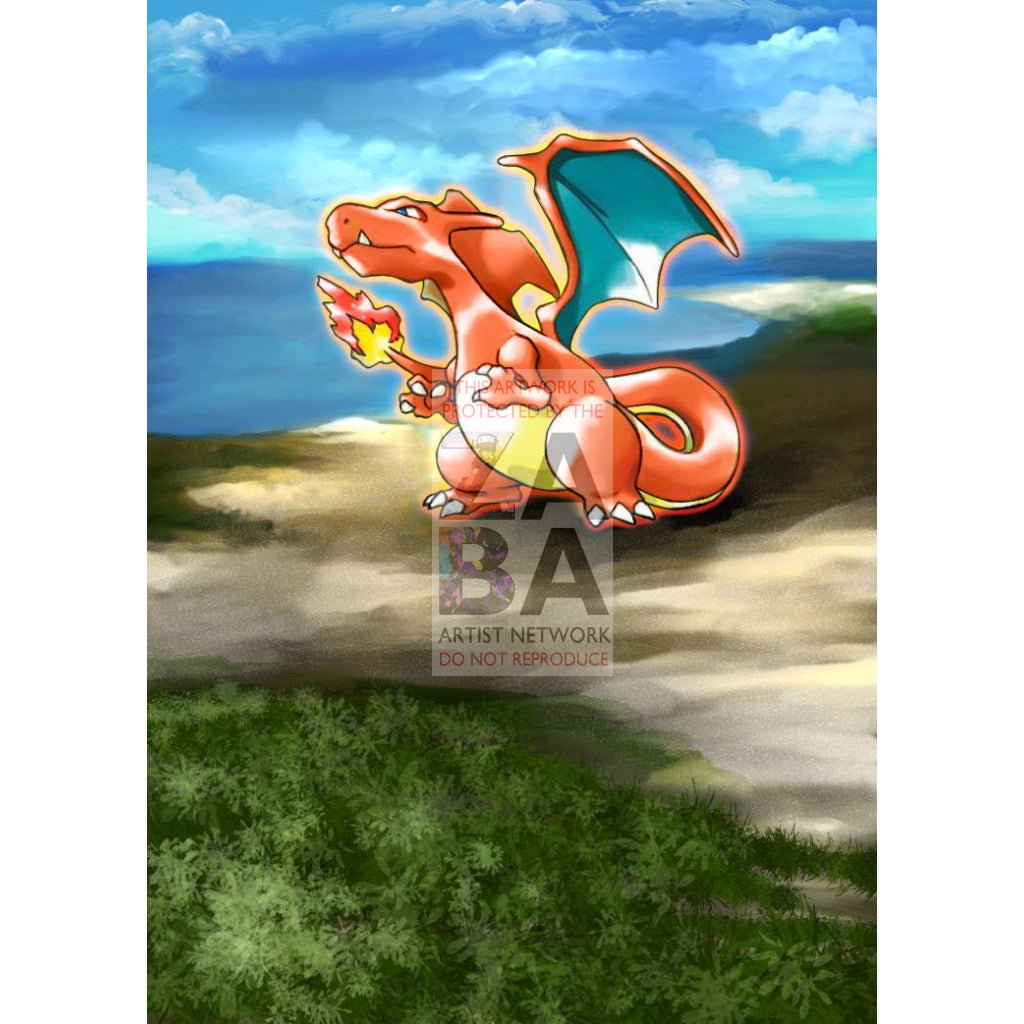 Charizard No. 006 Cd Collection Promo Extended Art Custom Pokemon Card Silver Foil / Textless