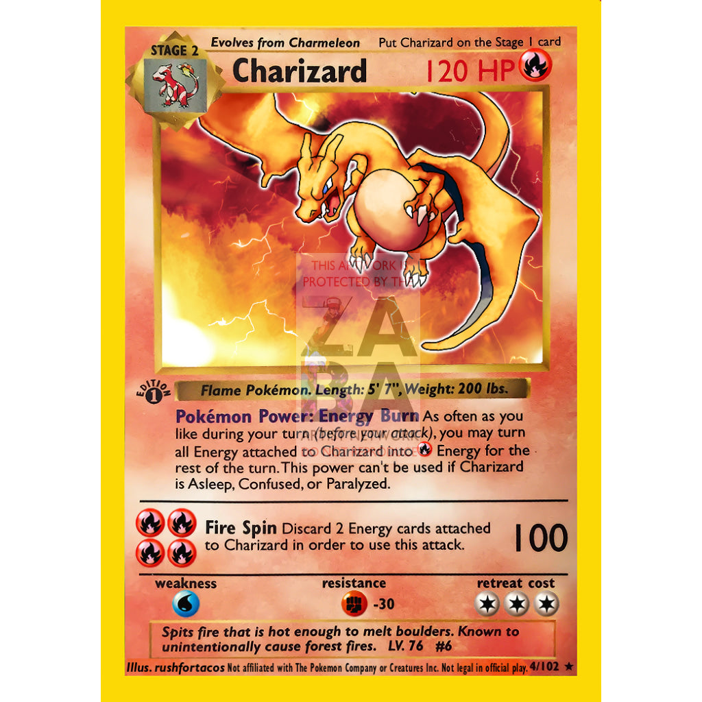 Charizard Reimagined 4/102 Base Set Extended Art Custom Pokemon Card