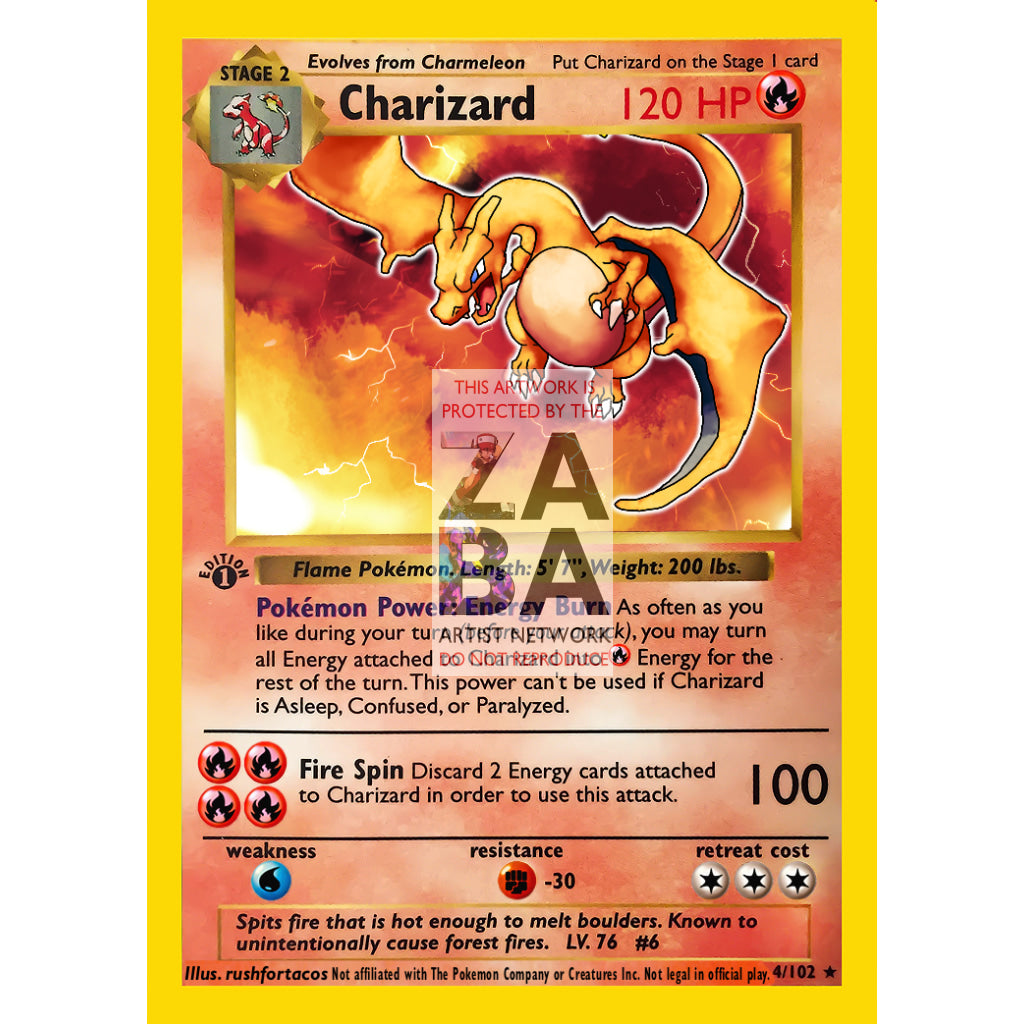 Charizard Reimagined 4/102 Base Set Extended Art Custom Pokemon Card