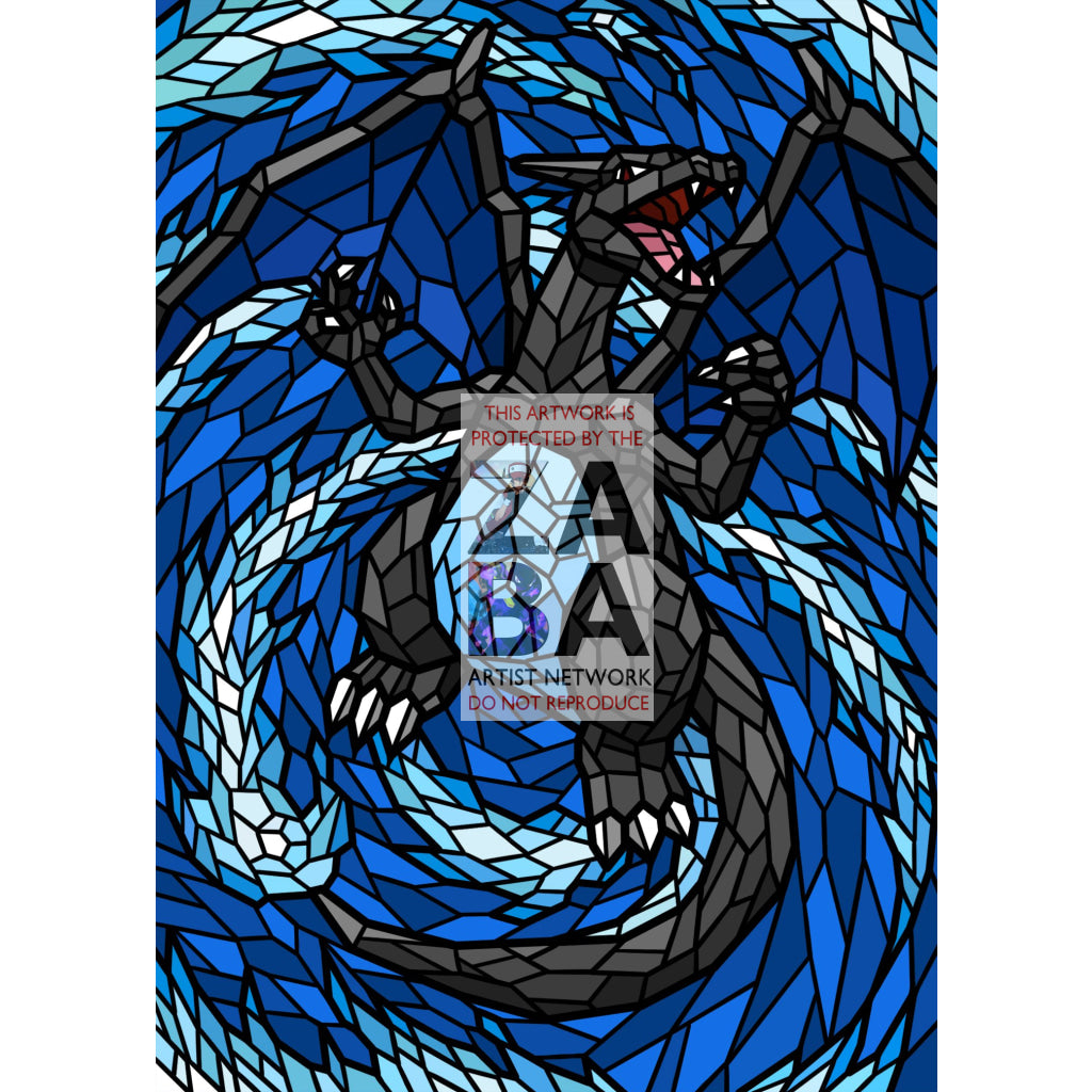 Charizard V (Stained-Glass) Custom Pokemon Card - ZabaTV