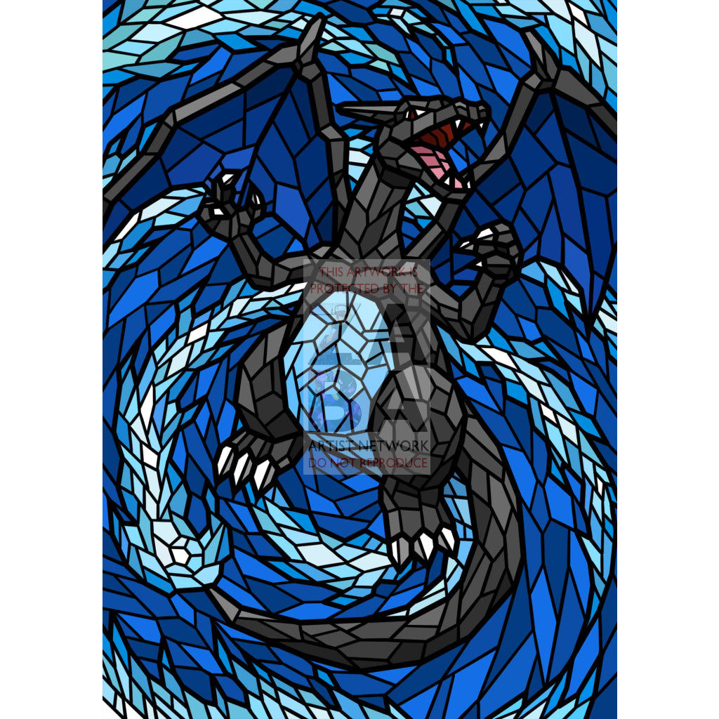 Charizard V (Stained-Glass) Custom Pokemon Card - ZabaTV