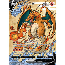 Charizard V (Traditional Japanese Style Inspired) Custom Pokemon Card Silver Holographic