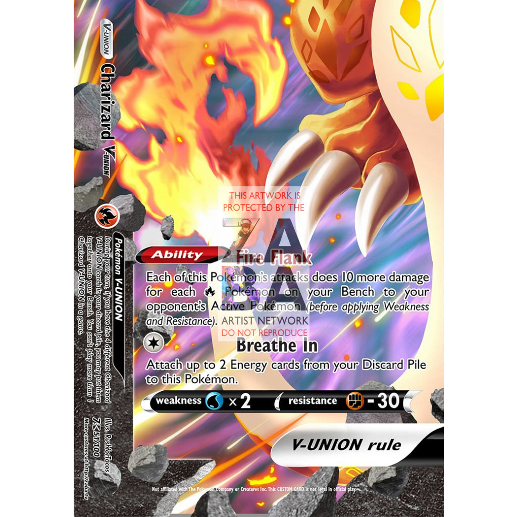 Charizard V-UNION (All 4 Parts or Together) Custom Pokemon Card - ZabaTV