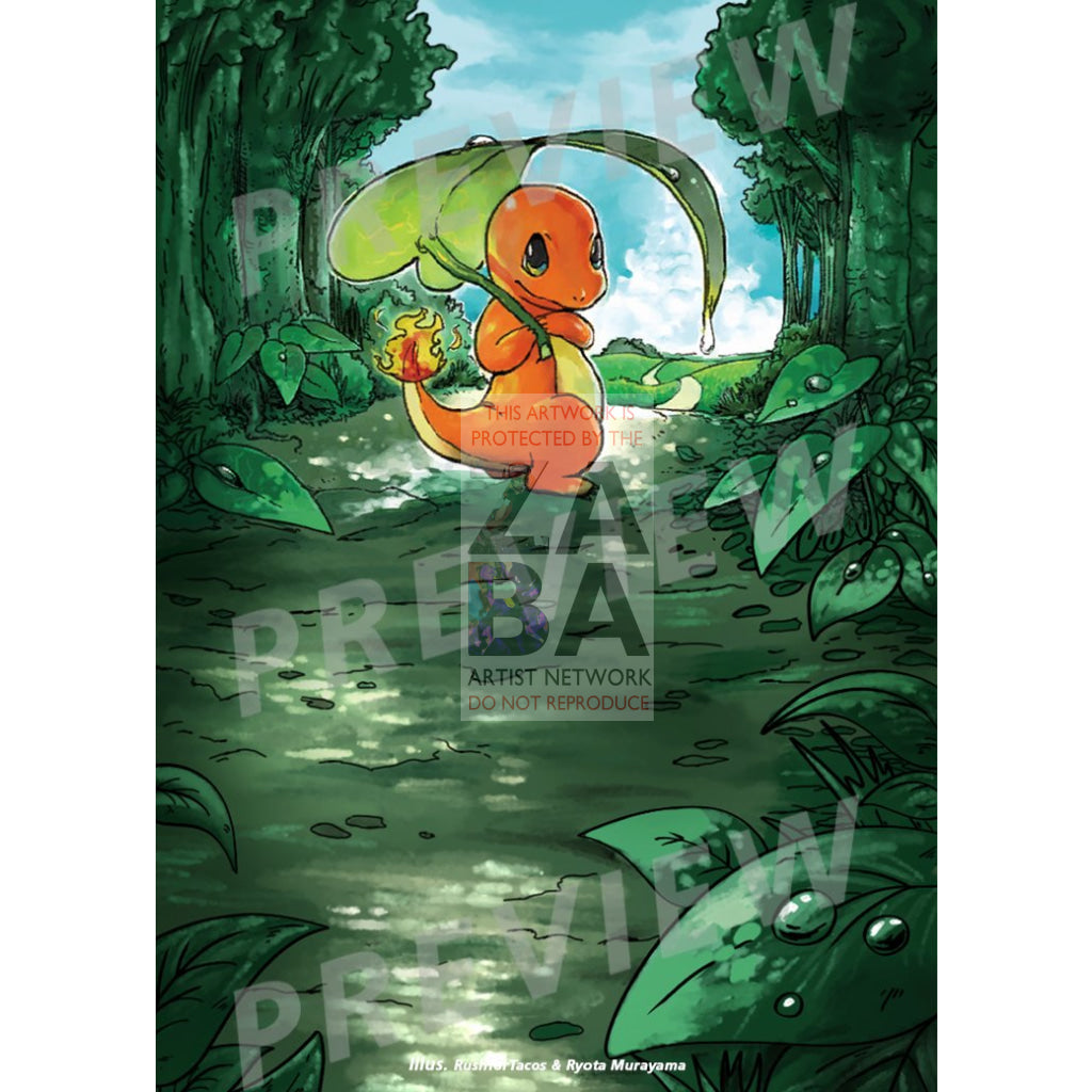 Charmander 1/70 Dragon Majesty Extended Art Custom Pokemon Card Textless Silver Holographic
