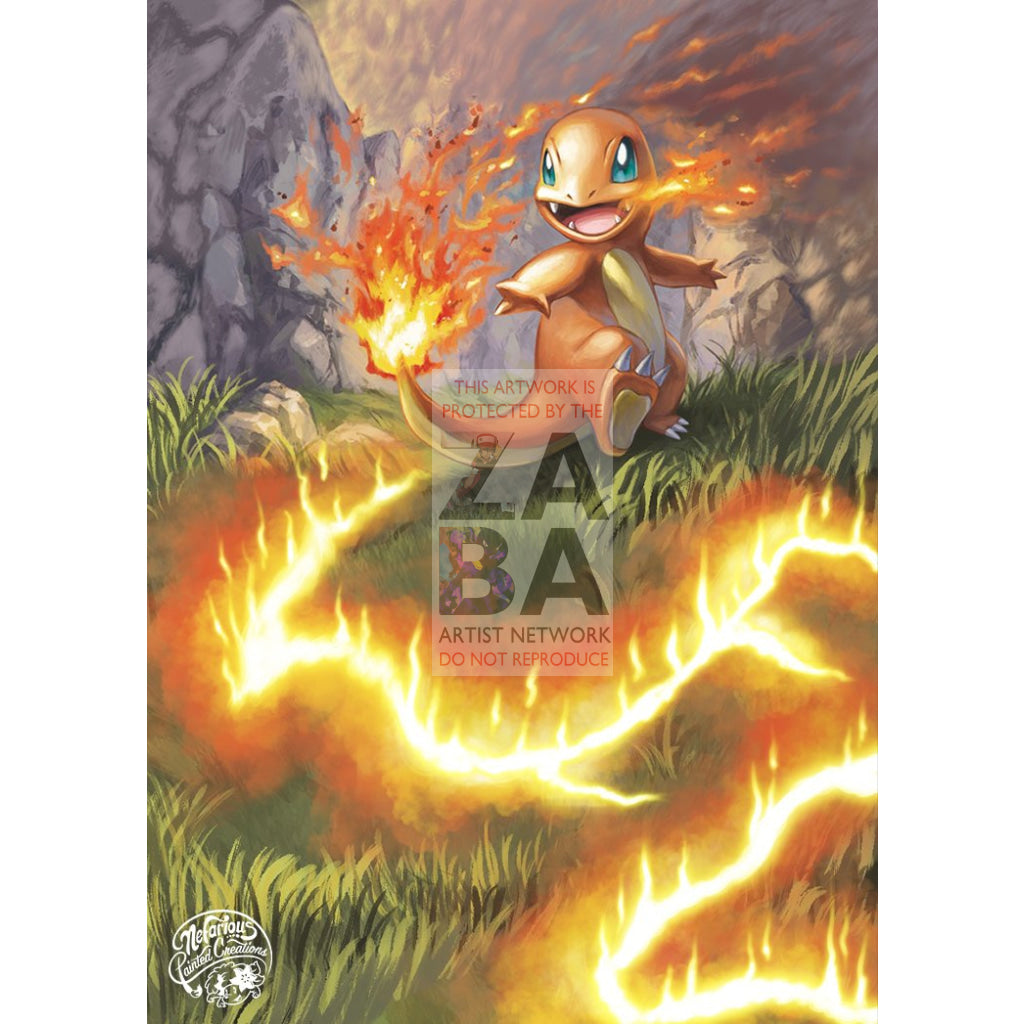 Charmander Swsh092 Sword & Shield Promo Extended Art Custom Pokemon Card Silver Holo