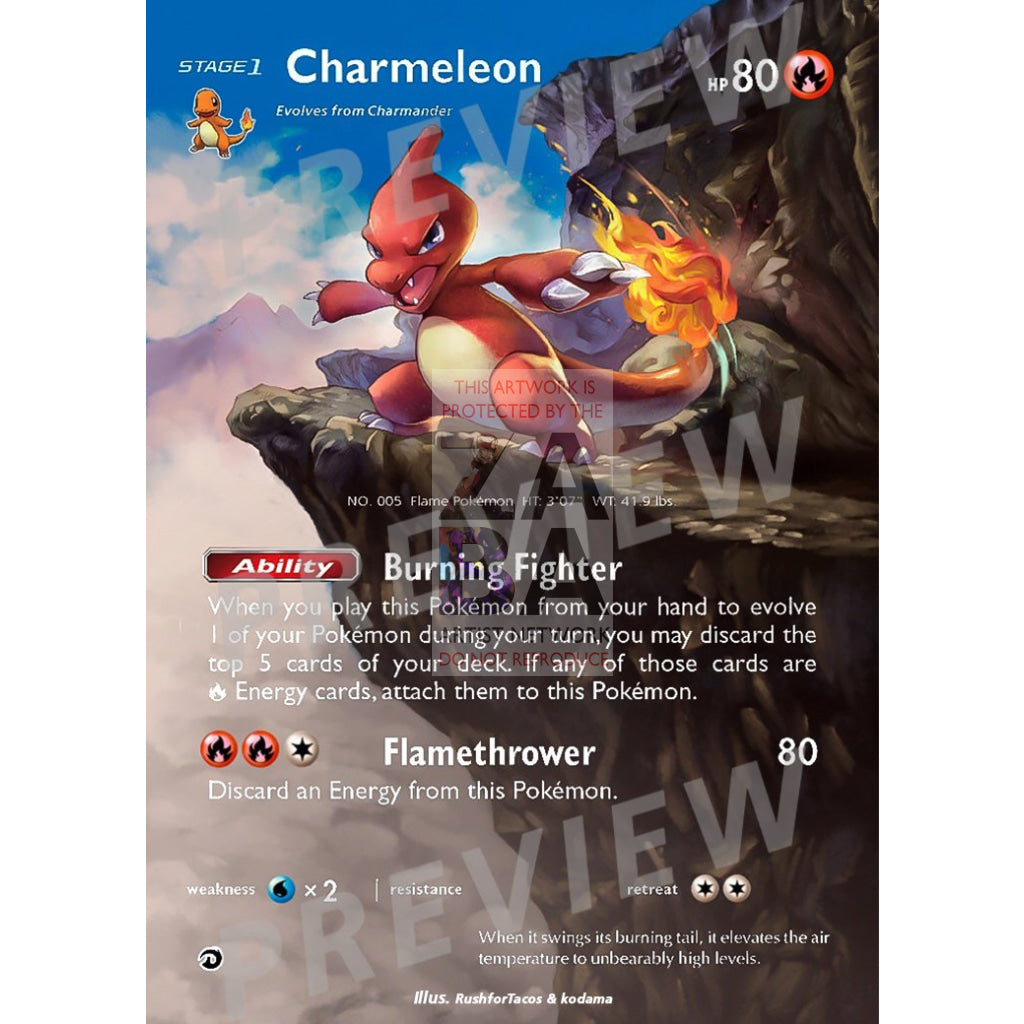 Charmeleon 2/70 Dragon Majesty Extended Art Custom Pokemon Card - ZabaTV