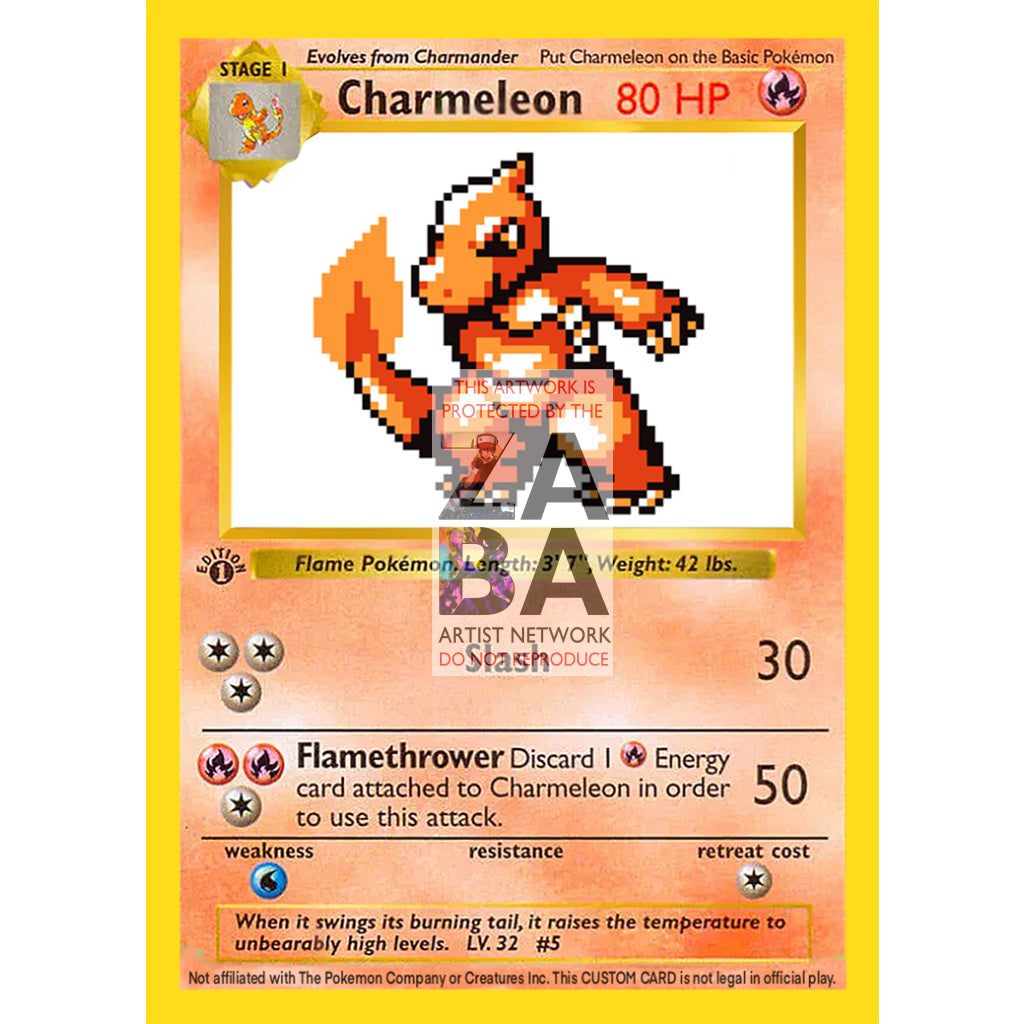 Charmeleon Game Sprite Custom Pokemon Card - ZabaTV