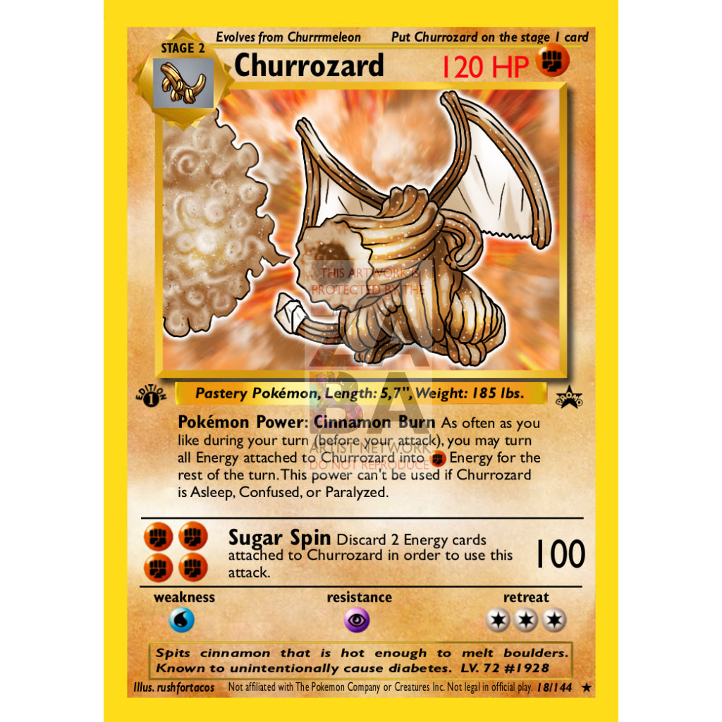 Churrozard 4/102 Base Set Extended Art Custom Pokemon Card