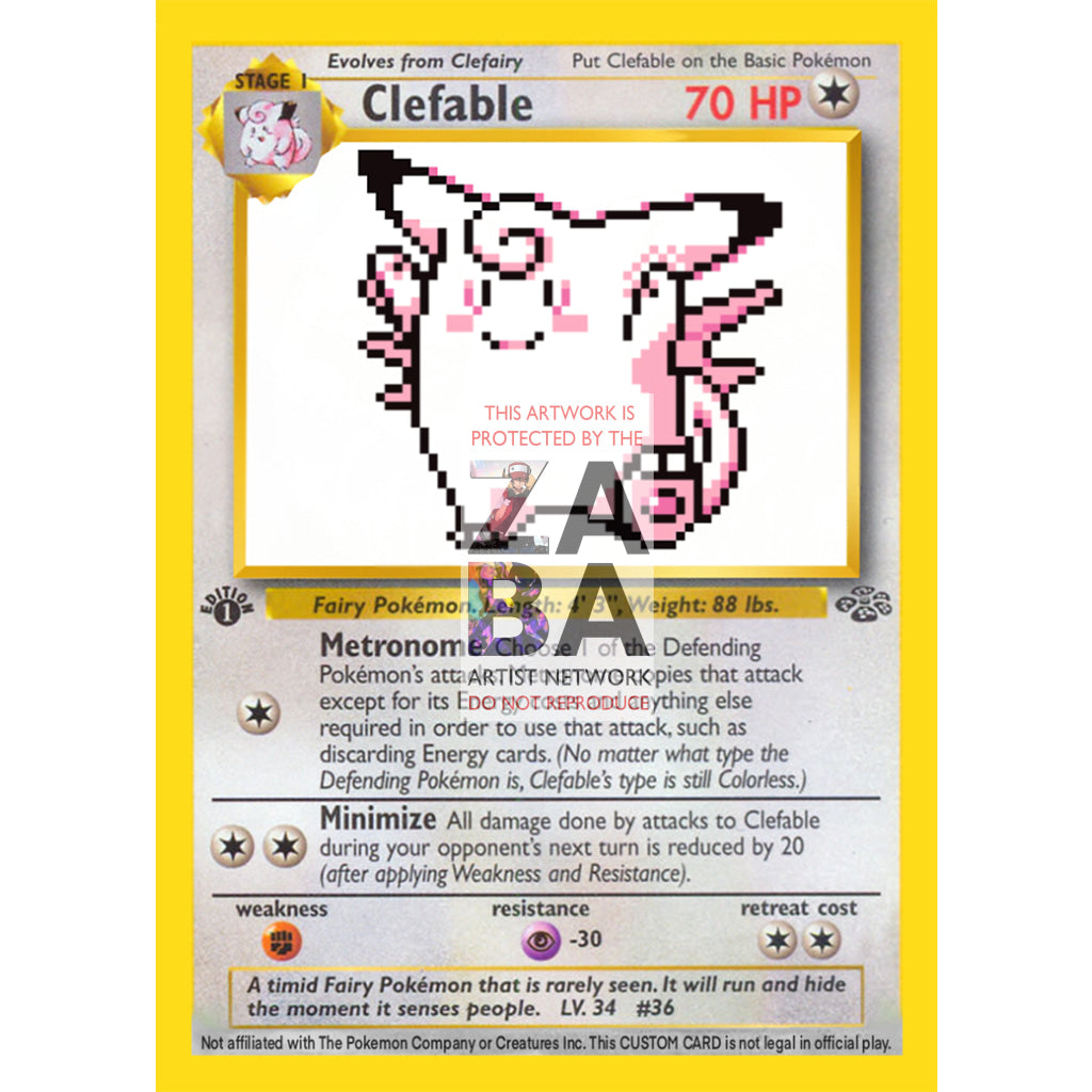 Clefable Game Sprite Custom Pokemon Card - ZabaTV