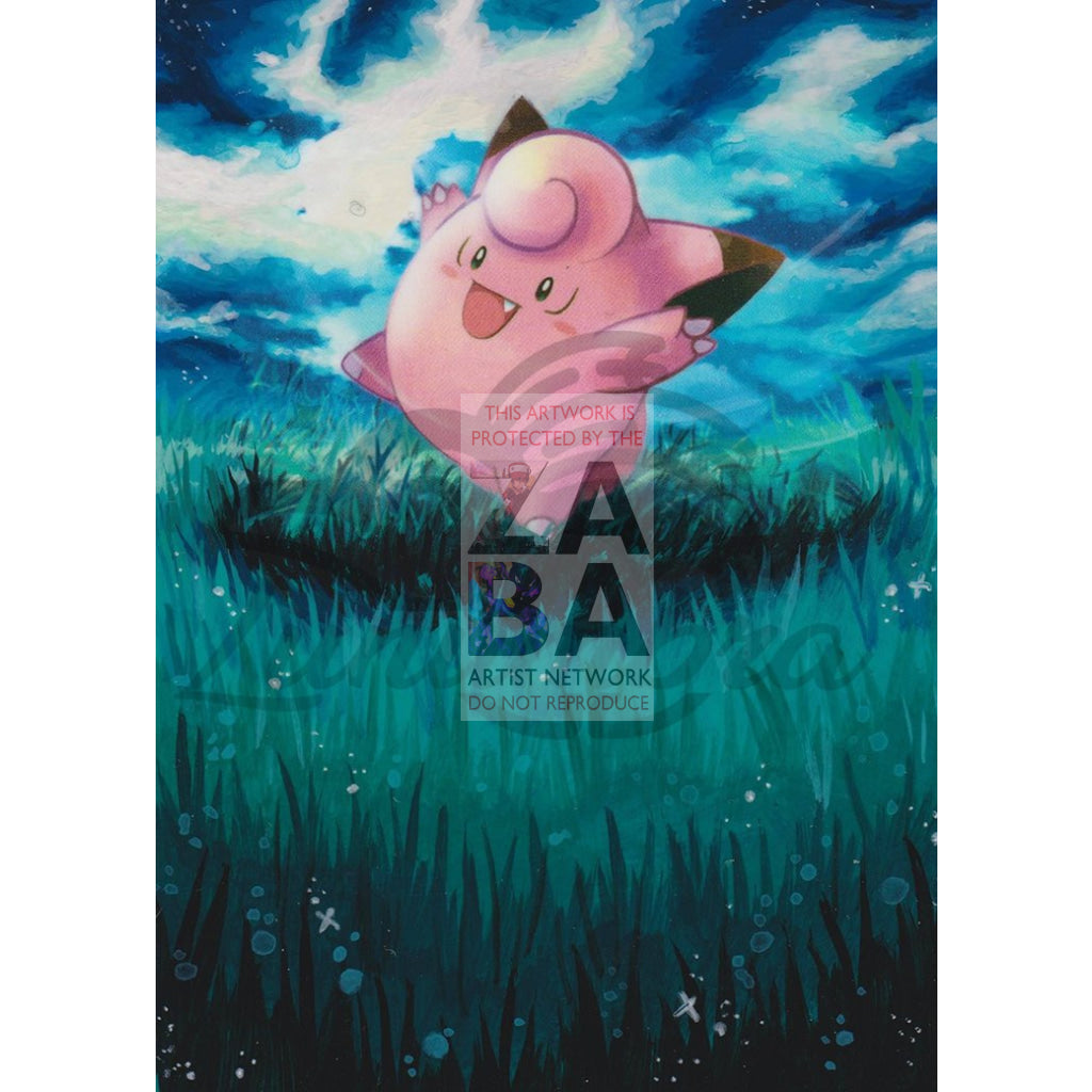 Clefairy 97/135 B&w Plasma Storm Extended Art Custom Pokemon Card Textless Silver Holographic