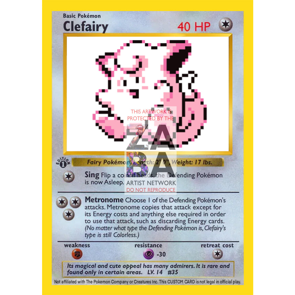 Clefairy Game Sprite Custom Pokemon Card - ZabaTV