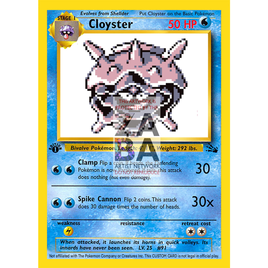 Cloyster Game Sprite Custom Pokemon Card - ZabaTV