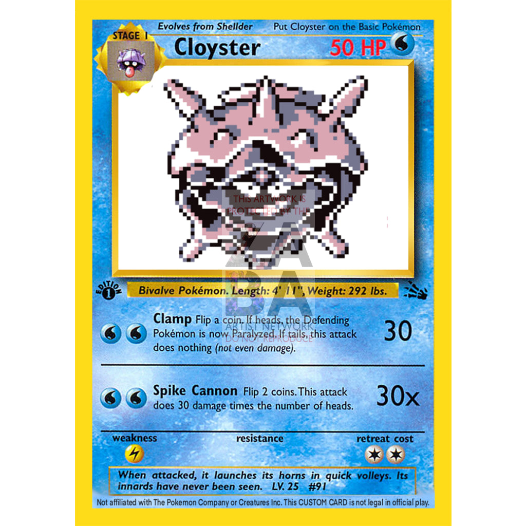 Cloyster Game Sprite Custom Pokemon Card - ZabaTV