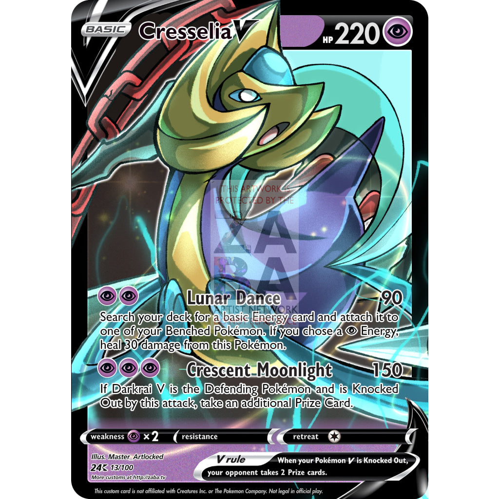 Cresselia V Sinnoh Legendaries Collage Custom Pokemon Card - ZabaTV