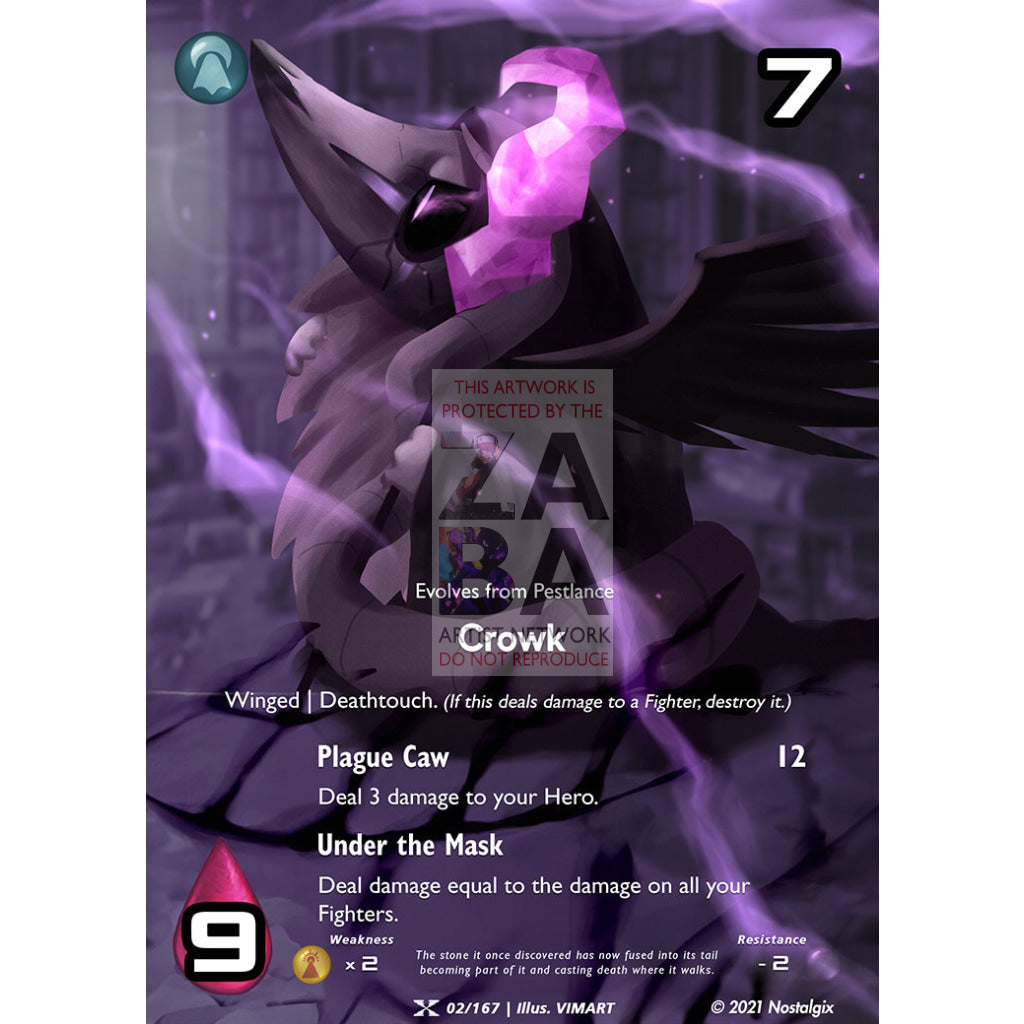 Crowk 2/167 Base Set Extended Art Custom Nostalgix Card