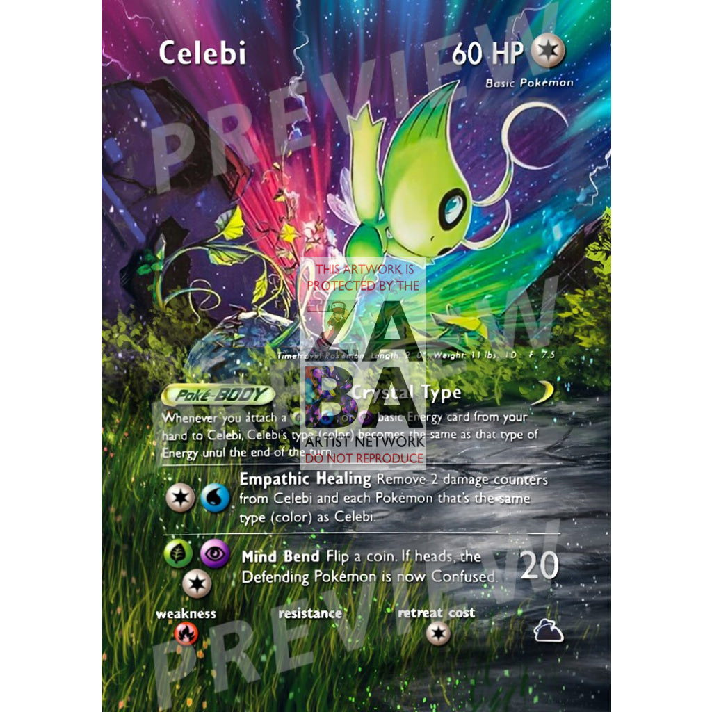 Crystal Celebi 145/144 Skyridge Extended Art Custom Pokemon Card - ZabaTV