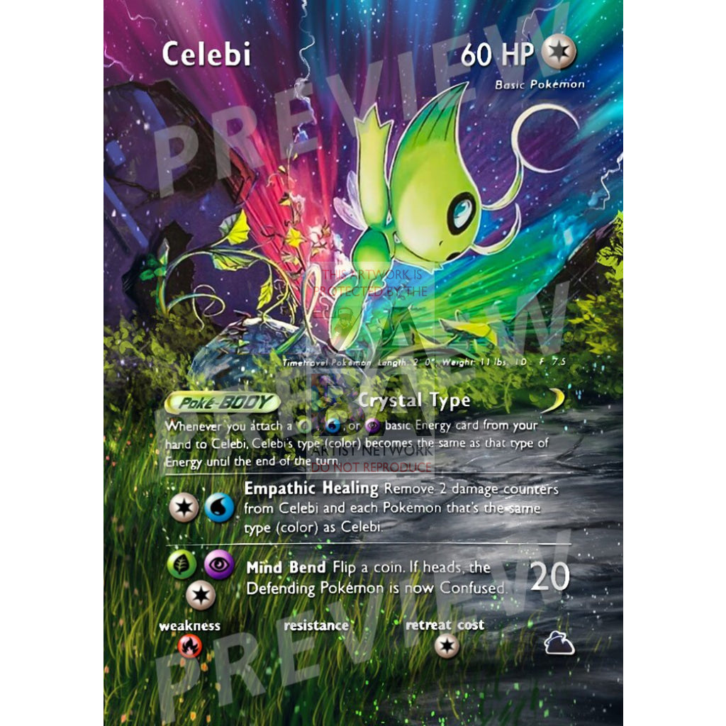 Crystal Celebi 145/144 Skyridge Extended Art Custom Pokemon Card - ZabaTV