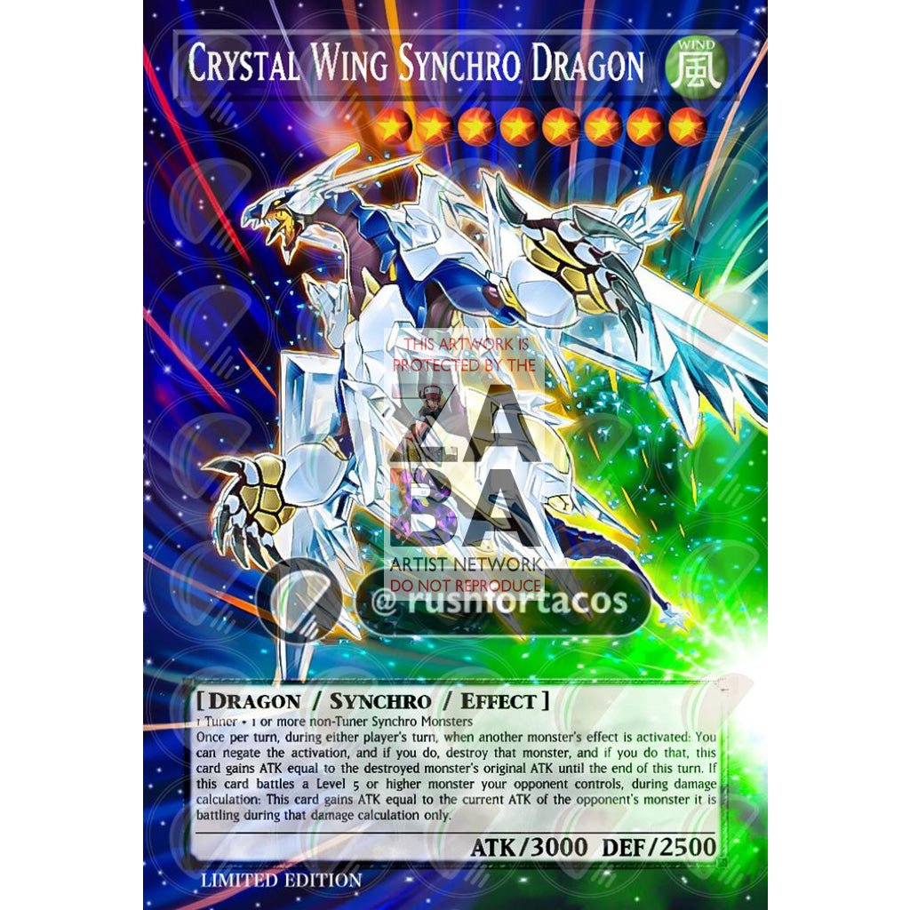 Crystal Wing Synchro Dragon DUPO-EN068 Full Art ORICA - Custom Yu-Gi-Oh! Card - ZabaTV