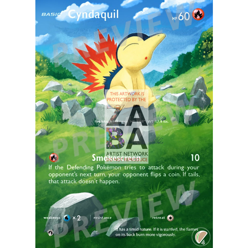 Cyndaquil 39/214 Lost Thunder Extended Art Custom Pokemon Card - ZabaTV