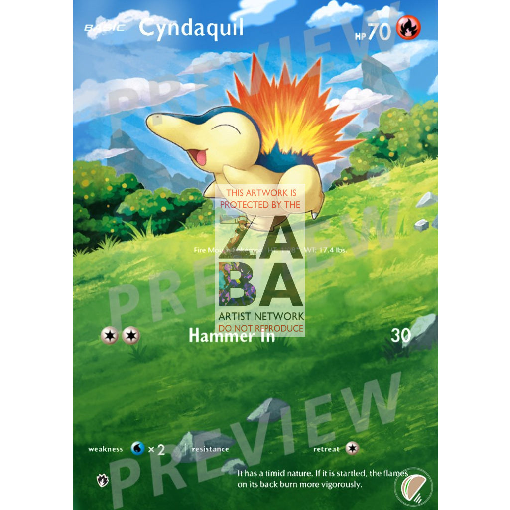 Cyndaquil 40/214 Lost Thunder Extended Art Custom Pokemon Card - ZabaTV