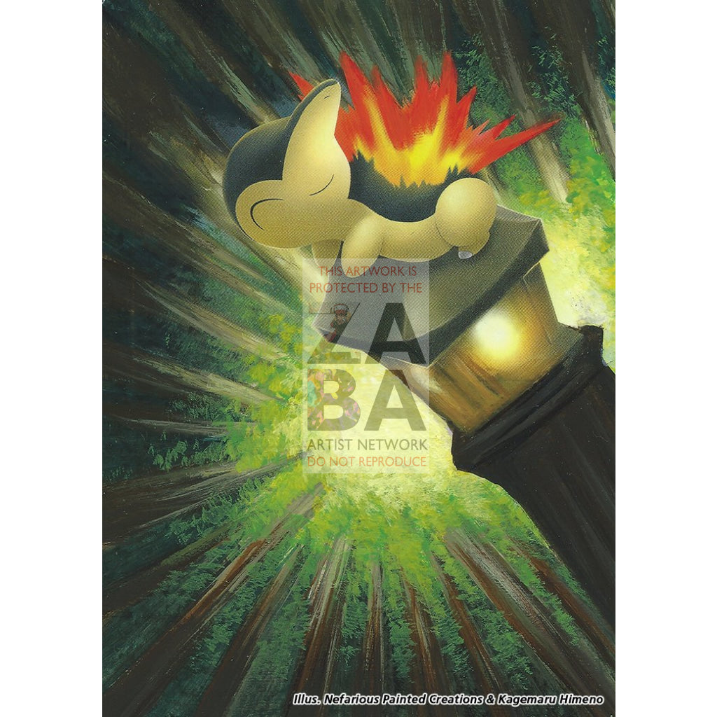 Cyndaquil 61/123 Heartgold Soulsilver Extended Art Custom Pokemon Card Silver Holo