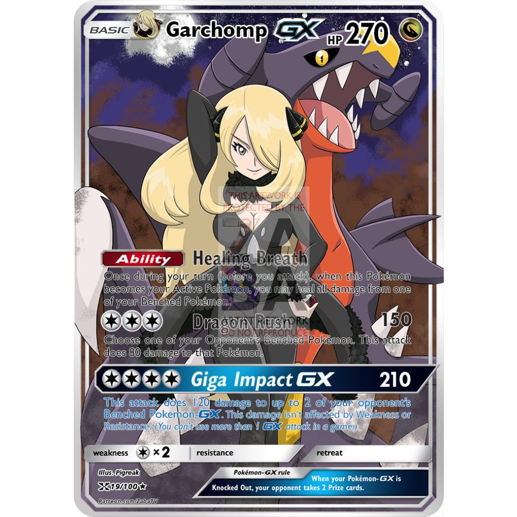 Cynthia's Garchomp Custom Pokemon Card - ZabaTV