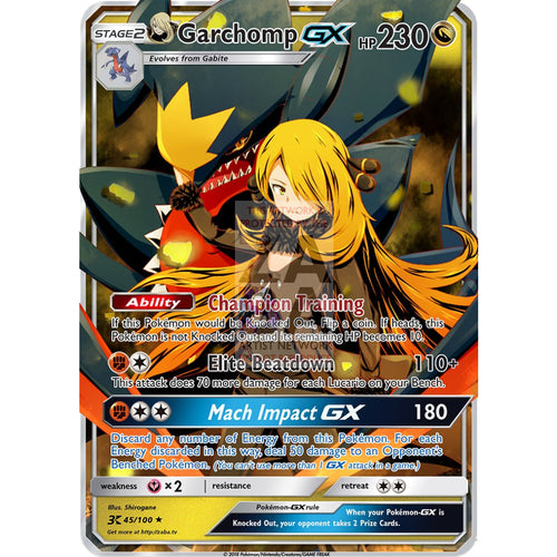 Cynthias Garchomp Gx Custom Pokemon Card