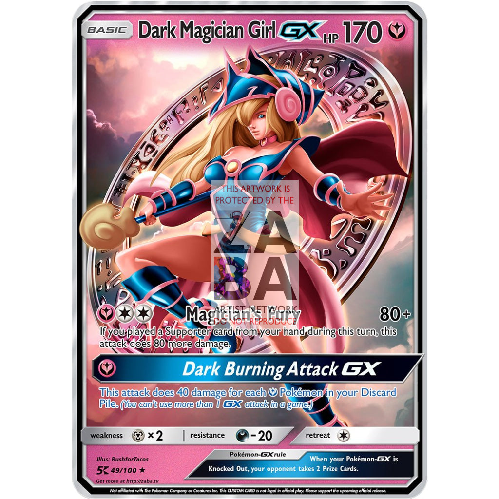 Dark Magician Girl GX (Pokemon Yu-Gi-Oh! Crossover) Custom Pokemon Card - ZabaTV