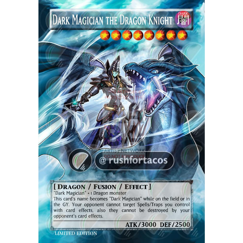 Dark Magician The Dragon Knight Full Art Orica - Custom Yu-Gi-Oh! Card Silver Holographic